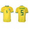 Brasilien Casemiro #5 Hemmatröja VM 2022 Korta ärmar